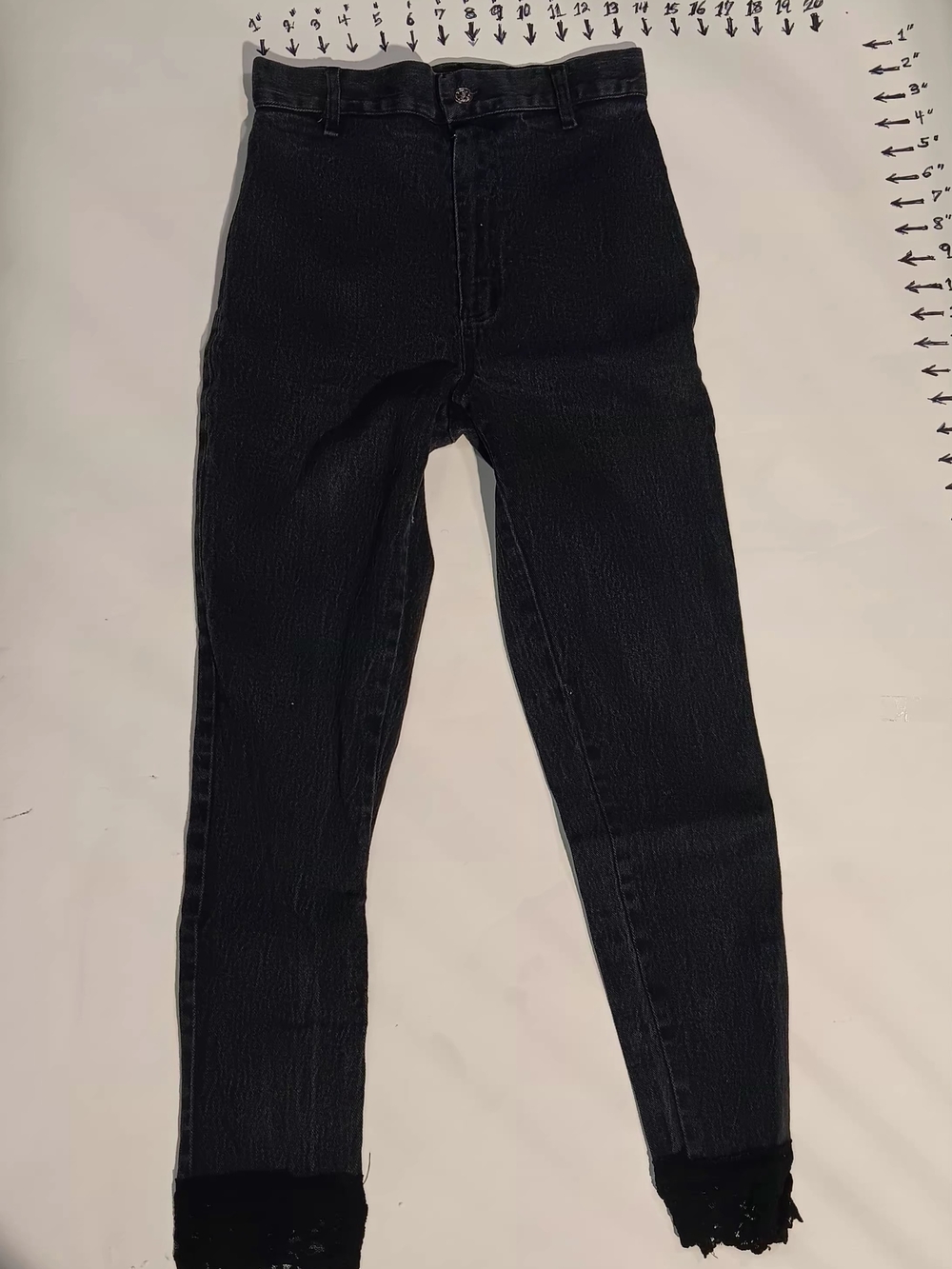 High-Rise 80s Black Skinny Jeans Black Lace Ankle